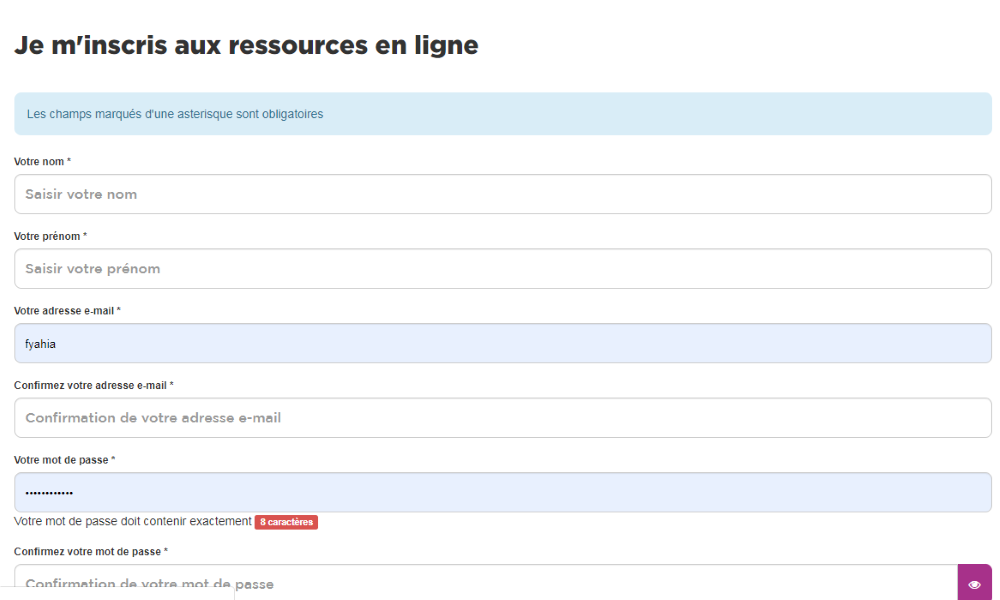 mda formulaire inscription